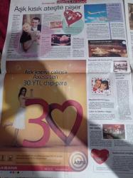 Cumhuriyet Sevgililer Günü Gazetesi - 9 Şubat 2008 - Aşk Tazelemek İçin Romantik Filmleri Seyredin - Doktor Jivago - Melekler Şehri - Sil Baştan - Giysinizi Burcunuza Göre Seçin - Türk Hava Yolları 1 Euro'ya Uçuyor - Tekno Aşklar İçin - Sevgiliye Özel Hediyeler - Valentinus Ve Hikayesi- Bir Şiir Yeter - Ben Sana Mecburum Şiiri - Attila İlhan - Aşkın Taşı Pırlanta