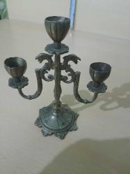 Antika - AVRUPA PİRİNÇ ŞAMDAN/  MUMLUK 14 CM BOY ESKİ EJDERHA TEMALI KİLİSE BENZETME - kitantik - kitaLog