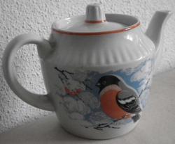 VİNTAGE KUŞLU ÇİÇEKLİ RUS DEMLİK ÇAYDANLIK AĞIZ ÇAPI 7.5 CM DERİNLİK 10.5 CM