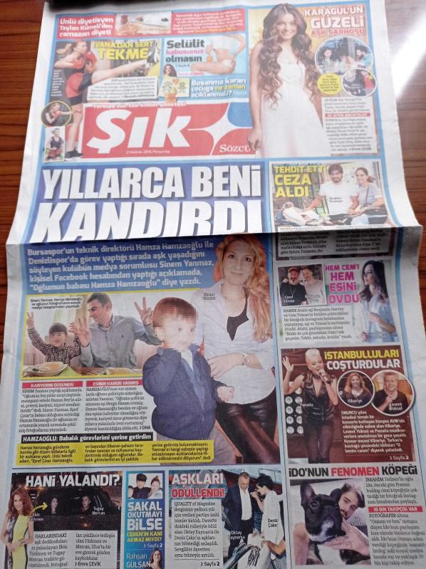 Sözcü Şık Gazetesi 2 Haziran 2016 Karagül ün Güzeli Aşk  