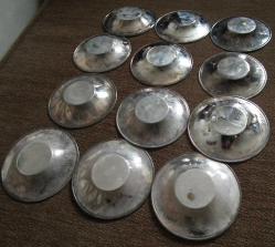 12 ADET GÜMÜŞ KAPLAMA TABAK ÇAY TABAĞI