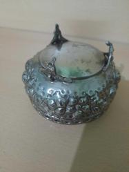 ALPAKA GÜMÜŞ KAPLAMA ŞEKERLİK ESKİ VE GÜZEL