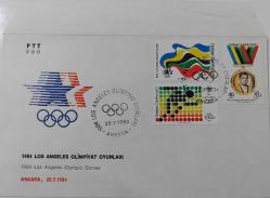 1984 LOS ANGELES OLİMPİYAT OYUNLARI FDC İLK GÜN ZARFI 2Ç3D NADİRDİR
