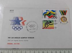 1984 LOS ANGELES OLİMPİYAT OYUNLARI FDC İLK GÜN ZARFI 2Ç3D NADİRDİR