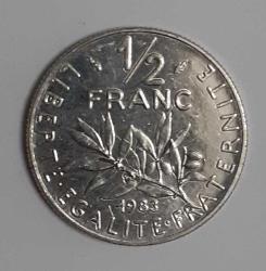 Fransa 1/2 Frank 1983