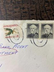 USA Amerikan Pullu 1965 Yılında Taahhütlü Postadan geçmiş varış damgalı boş Zarf US REGİSTERED MAİL