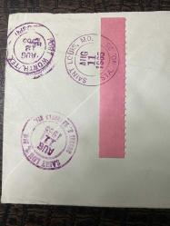 USA Amerikan Pullu 1965 Yılında iadeli Taahhütlü Postadan geçmiş varış damgalı boş Zarf US REGİSTERED MAİL