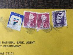 USA Amerikan Pullu 1971 Yılında iadeli Taahhütlü Postadan geçmiş varış damgalı boş Zarf US REGİSTERED MAİL