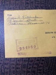 USA Amerikan Pullu 1965 Yılında iadeli Taahhütlü Postadan geçmiş varış damgalı boş Zarf US REGİSTERED MAİL