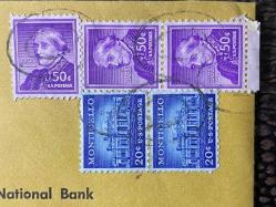 USA Amerikan Pullu 1965 Yılında iadeli Taahhütlü Postadan geçmiş varış damgalı boş Zarf US REGİSTERED MAİL