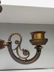 Antika Avrupa 4'lü Bronz Şamdan