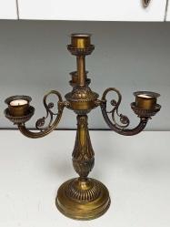 Antika Avrupa 4'lü Bronz Şamdan