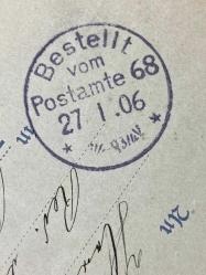 ANTİYE ALMANYA REİCH DÖNEMİNE AİT 1906 Yılında postadan geçmiş Posta Kartı Tren Postası Damgalı Kendinden Pullu  2 Pfennig Germania Deutsches Reich