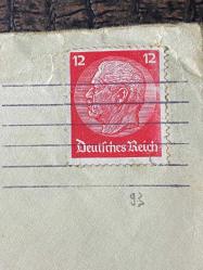 Almanya Nazi Reich Dönemi sırasında Münich'ten 1935 yılında postaya verilmiş, Mektup -Zarf 12 Pfennig  Pullu ve güzel Makina damgalı