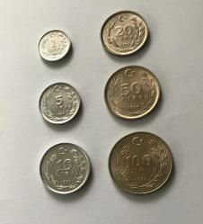 1984 CUMHURİYET MADENİ PARALARI 1 LİRA , 5 LİRA ,10 LİRA ,20 LİRA ,50 LİRA ,100 LİRA ÇİLLL