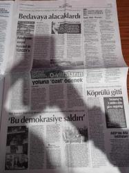 Cumhuriyet Gazetesi - 29 Ocak 2014 - Fenerbahçe Tribünleri Her Yer Taksim Her Yer Direniş - Yolsuzluğun Cezası Taraftara - Milyarlık Arazileri Toplayan TÜRGEV'le İlgili Büyük İddia - 99 Milyon Dolar Rüşvet Parası Mı - Merkez Bankası Pes Etti - Arhavi De HES'e Karşı - Solun Efsane Sesi Pete Seeger'den Veda