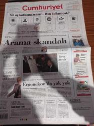 Cumhuriyet Gazetesi - 27 Mart 2009 - 2010 Dünya Kupası Elemelerinde Rakibimiz İspanya - Gol Umudumuz Tuncay Şanlı - Büyük Birlik Partisi Lideri Muhsin Yazıcıoğlu'nun  Önceki Gün Düşen Helikopterinin Enkazına Ulaşılamadı -  Recep Tayyip Erdoğan Muhsin Yazıcıoğlu İçin Göksunda - 12 Eylül Kararına Validen İptal İstemi - Ergenekon'da Yok Yok - Yüzbaşı Olgun Ural'ın Sır İntiharı