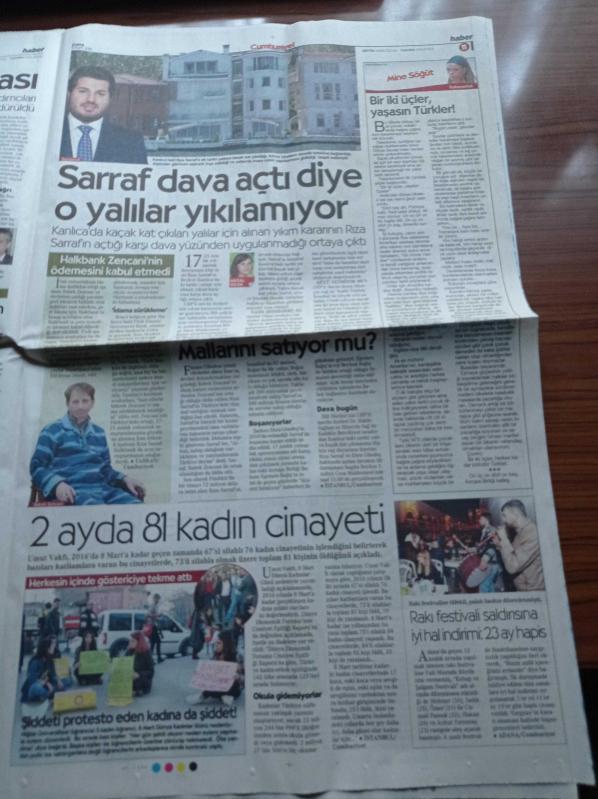 Cumhuriyet Gazetesi 11 Mart 2016 Buz Hokeyinde Ayağımız Kaydı  