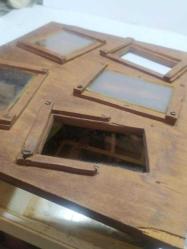 YAŞLI EL YAPIMI AHŞAP ÇOKLU RESİM ÇERÇEVESİ--BU HALİ İLE SATIŞTA