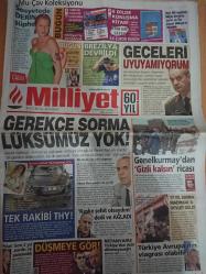 Milliyet Gazetesi, 3 Temmuz 2010, Gerekçe Sorma Lüksümüz Yok, Sosyetede Derin Şüphe, Brezilya Devrildi, Orgeneral İlker Başbuğ, Netenyahu: Türkiye'den Özür Dilemeyeceğiz, Adnan Polat, Murat Başesgioğlu, Uruguay Mucizesi, Lugano Şoku, Arda Turan, Capello Kurtardı, Güiza Yine Kayıp, Aziz Yıldırım, Son Aday Cavenaghi, Nobre, Lavrinovic, Efeler Set Vermedi, Buldozer Berdych, Aykut Kocaman