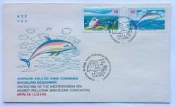 1993 FDC Akdeniz'in Kirliliğe Karşı Korunması (Barselona Sözleşmesi), 12.10.1993, Antalya, İlk Gün Zarfı (FDC474)