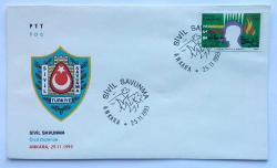 1993 FDC Sivil Savunma, 25.11.1993, Ankara, İlk Gün Zarfı (FDC478)