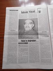 Cumhuriyet Kitap Gazetesi - 16 Mayıs 2002 - Sayı 639 - Yalan'la Ortalığı Kasıp Kavuran Bir Yazar Tahsin Yücel Fotoğrafı - Timuçin Özyürekli Orhan Kemal'i Hatırlatıyor Bizlere - Gülten Kazgan'ın Tanzimat'tan 21. Yüzyıla Türkiye Ekonomisi - Tarık Dursun - Faik Baysal Erdal Öz'ün Cam Kırıklarını Değerlendirdi