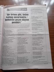 Cumhuriyet Kitap Gazetesi - 15 Mart 2001 - Sayı 578 - Kendini Söyleme Biçimini Yaratmış Bir Şair Ali Asker Barut - Edebiyat Kubizm - Fethi Naci Eleştiri Günlüğü'nde Bu Hafta Ant Dergisi Anılarına Devam Ediyor - M. Salih Polat Theodor Gaster'in Thespis'ini Değerlendirdib- Oğuz Adanır - Cemal Süreya - Ahmet Muhip Dranas - Mina Urgan