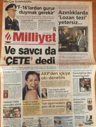 Milliyet Gazetesi, 24 Kasım 2005, Ve Savcı'da Çete Dedi, 'F-16'lardan Gurur Duymak Gerekir, Avşar'ın Sözleri Kadınları Kızdırdı, Hakkari Valisi Görevden Alındı, Fenerbahçe'den Hüzünlü Veda, Daum, Selçuk'tan Tepki, Dört Dörtlük Ev Sahibi, Schalke Ezdi Geçti, Özdilek Yalnız Değil, Şimdi De Kleberson, Aktuğ Bombaladı, Mehmet Okur, Dos Santos Denizlispor'da