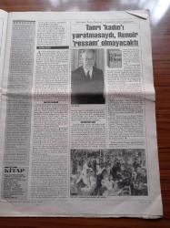 Cumhuriyet Kitap Gazetesi - 6 Haziran 1996 - Sayı 329 - Avcının İzini Süren Bir Şair Abdulkadir Budak Fotoğrafı - Fatma Oran Renoir Renoir'ı Anlatıyor'u Değerlendirdi - Baki Asiltürk Okuma Defteri'ni Değerlendirdi -  Gözün Kahverengi Suyu - Ali Akay Doğu Perinçek'in Aydın Ve Kültür'ünü Değerlendirdi