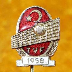 RETRO 1958 TÜRKİYE VOLEYBOL FEDERASYONU TÜRK BAYRAKLI MİNELİ ROZET