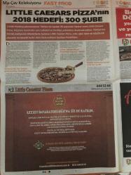 Milliyet Fast Food Gazetesi , 30 Nisan 2016 , Ayla Helvacıoğlu , Türk Markaları Kabına Sığmıyor , Tab Gıda , Büyüyen Operasyonu Ve Yatırımları İle Dünyaya Örnek Oldu , Little Caesars Pizza'nın 2018 Hedefi : 300 Şube, Bereket Döner'den Yeni Lezzetler Ve Yeni Franchise Restoranlar