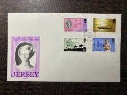 İngiliz Sömürge İngiltere İLK GÜN ZARFI VE PULLARI FDC JERSEY'in ilk Kadın Doktoru TEMALI Damgalı Tam Seri Jersey 1976, Dr Lilian Grandin'in Yıldönümü