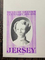 İngiliz Sömürge İngiltere İLK GÜN ZARFI VE PULLARI FDC JERSEY'in ilk Kadın Doktoru TEMALI Damgalı Tam Seri Jersey 1976, Dr Lilian Grandin'in Yıldönümü
