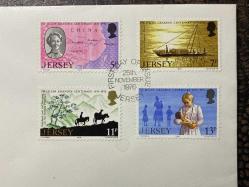 İngiliz Sömürge İngiltere İLK GÜN ZARFI VE PULLARI FDC JERSEY'in ilk Kadın Doktoru TEMALI Damgalı Tam Seri Jersey 1976, Dr Lilian Grandin'in Yıldönümü