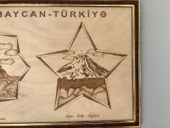 TÜRKİYE AZERBAYCAN EL İŞİ AHŞAP PANO