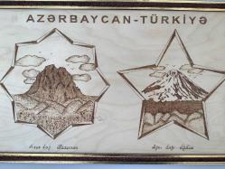 TÜRKİYE AZERBAYCAN EL İŞİ AHŞAP PANO