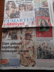 Milliyet Cumartesi Gazetesi - 14 Ağustos 2010 - Herkesin Gözünde İnek Gözlükleri - Justin Timberlake - Britney Spears - Johnny Depp - Madonna - Kadrosu Ünlü Aktör Dolu Bir Aksiyon Bir Komedi Cehennem Meleği - Sylvester Stallone - Cemil İpekçi Çöpe Gidecek Kağıtlardan Koleksiyon Çıkardı - Eski Rum Okulunun Her Sınıfında Bir Sanatçı - Seçkin Pirim