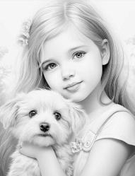 Anime Güzel KIZ ile Köpeği Boyama Kitabı (100 Tam Sayfa)