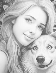 Anime Güzel KIZ ile Köpeği Boyama Kitabı (100 Tam Sayfa)