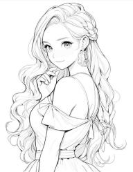 Barbie Anime Bebek Gri Tonlamalı Boyama Kitabı (100 Tam Sayfa)