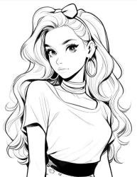 Barbie Anime Bebek Gri Tonlamalı Boyama Kitabı (100 Tam Sayfa)