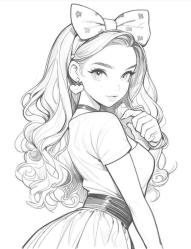 Barbie Anime Bebek Gri Tonlamalı Boyama Kitabı (100 Tam Sayfa)