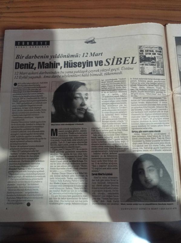 Cumhuriyet Dergi Gazetesi 13 Mart 1994 Sayı 416 Bir  