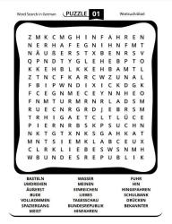 Almanca Kelime Öğreten Bulmaca Kitabı (3000 Kelime Cevaplarıyla)