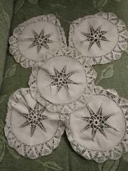 25 CM ÇAPINDA YUVARLAK SEHPA ÖRTÜSÜ SÜTLÜ KAHVE 5 PARÇA