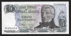** ARJANTİN ( 5 * PESOS ARGENTİNOS ) 1983 - 84 - ÇİL
