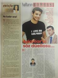 Kumsal Magazin Dergisi - 24 Kasım 2007 - Seda Kırımlıoğlu - Sacit Aslan - Mehmet Aslan - Tülin Şahin - Çağla Şikel - Guzide Duran - Asuman Krause - Alişan - Sibel Can - Ebru Gündeş - İbrahim Tatlıses - Armağan Çağlayan - Berrak Tüzünagaç - Şahan Gökbakar - Nil Karaibrahimgil - Gamze Özçelik - Çağla Kubat - Bülent Ersoy - Ümit Karan - Seda Ertan - Roberto Carlos - Melek Yargıcı - Burcu Okutulmuş - Ece Gürsel - Elif Ece Uzun - Simge Tertemiz - Ebru Polat - Yeşim Erçetin - Gülay Eralp - Aysun Kayacı - Sibel Turnagöl - Pınar Altuğ - Müjde Ar - Emre Altuğ - Zerrin Özer - Sergen Yalçın - Mahsun Kırmızıgül - Sezen Aksu - Elif Turan - Pelin Sönmez - Eda Taşpınar - Arte Tahir - Selin Boronkay - Emel Acar - Aslıgül Atasagun - Yasemin Öztürk - Ceyla Gölcüklü - Deniz Malkoç - Heves Ekinci - Sinan Çetin - Ata Demirer - Beyazıt Öztürk - Banu Alkan - Yeşim Salkım - Haberleri ve fotoğrafları - Tam takım dergi-