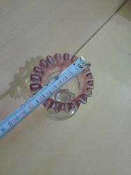 ESKİ CAM FIRFIRLI KADEH FORMUNDA PEMBE EL YAPIMI ŞEKERLİK 13 CM