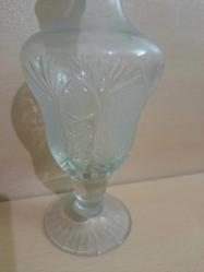 ViNTaGe KRİSTAL KeSMe CAM KaPaKLı ŞIK KARAF 30 CM